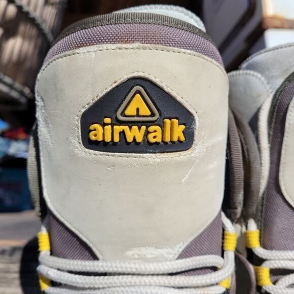 Vintage 90s Airwalk Womens Size 5/Youth 3 Gray Yellow Snowboard Boots Lace Up - Picture 5 of 12